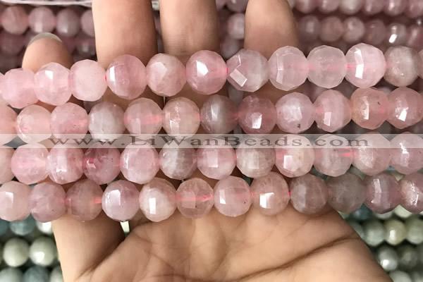 CME234 15.5 inches 10*11mm - 10*12mm pumpkin Madagascar rose quartz beads