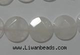 CME50 15.5 inches 15mm faceted coin rose quartz gemstone beads