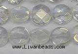 CME60 15.5 inches 10mm faceted coin plated white crystal beads