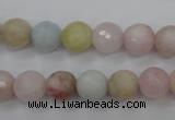 CMG123 15.5 inches 10mm faceted round natural morganite beads