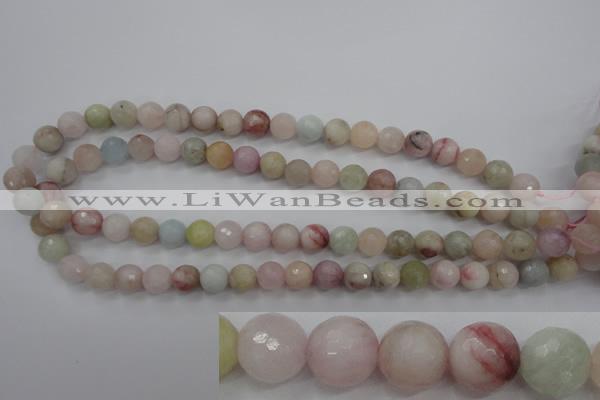 CMG123 15.5 inches 10mm faceted round natural morganite beads