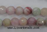 CMG124 15.5 inches 12mm faceted round natural morganite beads