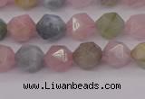 CMG201 15.5 inches 6mm faceted nuggets morganite gemstone beads