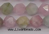 CMG204 15.5 inches 12mm faceted nuggets morganite gemstone beads