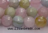 CMG211 15.5 inches 8mm faceted round morganite beads wholesale