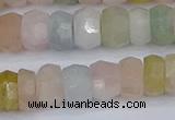 CMG217 15.5 inches 5*9mm faceted rondelle morganite beads