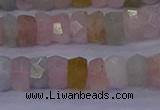 CMG220 15.5 inches 4*6mm faceted rondelle morganite beads