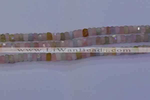 CMG220 15.5 inches 4*6mm faceted rondelle morganite beads