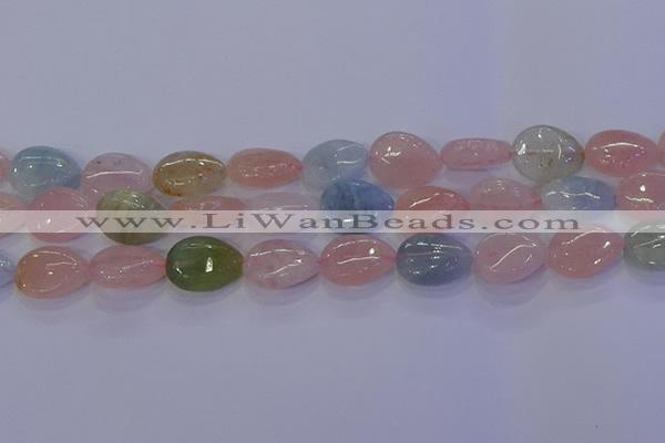 CMG232 15.5 inches 10*14mm flat teardrop morganite beads wholesale