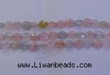 CMG253 15.5 inches 10mm faceted coin morganite beads