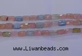 CMG277 15.5 inches 8*12mm faceted rectangle morganite beads