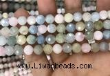 CMG346 15.5 inches 8mm faceted round morganite beads wholesale