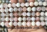 CMG380 15.5 inches 10mm faceted round morganite gemstone beads