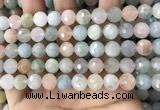 CMG381 15.5 inches 10mm faceted round morganite gemstone beads