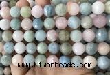 CMG382 15.5 inches 12mm faceted round morganite gemstone beads