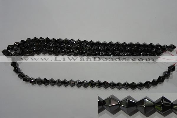 CMH136 15.5 inches 8*8mm faceted bicone magnetic hematite beads