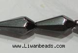 CMH142 15.5 inches 8*16mm faceted teardrop magnetic hematite beads