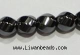 CMH157 15.5 inches 8*8mm twisted rice magnetic hematite beads