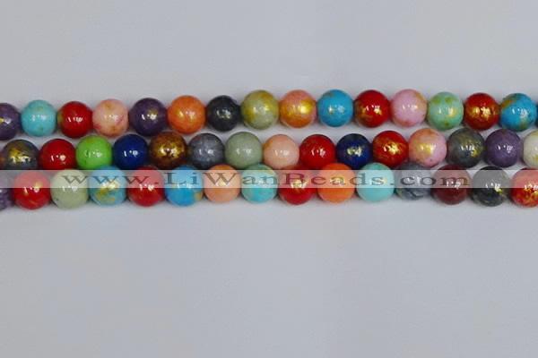 CMJ1013 15.5 inches 10mm round mixed Mashan jade beads wholesale