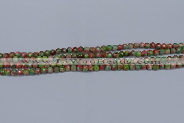 CMJ421 15.5 inches 4mm round rainbow jade beads wholesale