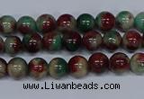 CMJ568 15.5 inches 4mm round rainbow jade beads wholesale