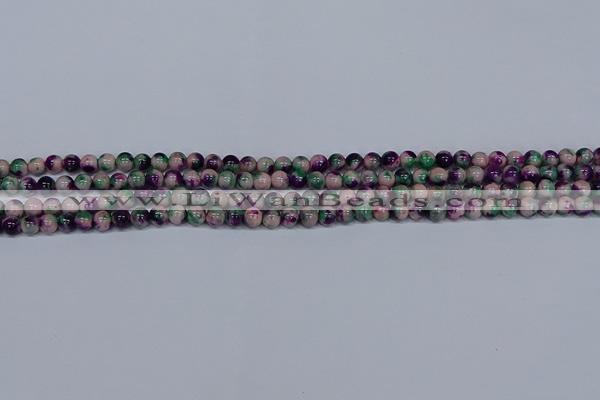 CMJ596 15.5 inches 4mm round rainbow jade beads wholesale