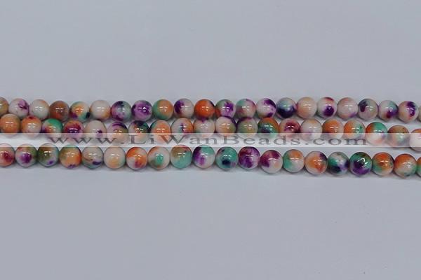 CMJ724 15.5 inches 8mm round rainbow jade beads wholesale