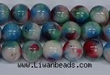 CMJ731 15.5 inches 8mm round rainbow jade beads wholesale