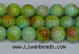 CMJ738 15.5 inches 8mm round rainbow jade beads wholesale