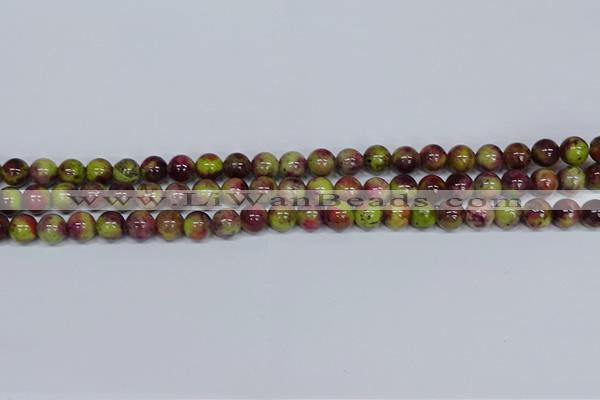 CMJ745 15.5 inches 8mm round rainbow jade beads wholesale