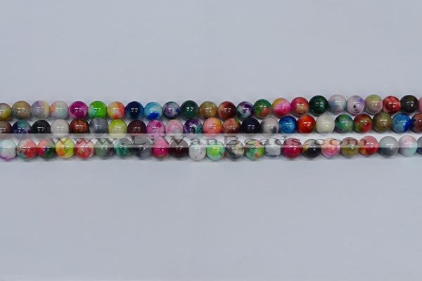 CMJ752 15.5 inches 8mm round rainbow jade beads wholesale