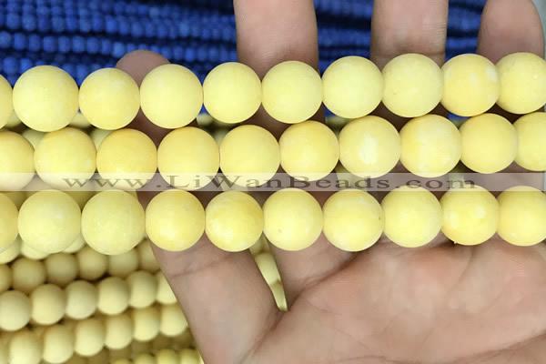 CMJ809 15.5 inches 12mm round matte Mashan jade beads wholesale