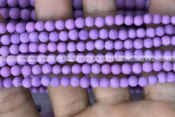 CMJ815 15.5 inches 4mm round matte Mashan jade beads wholesale