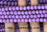 CMJ817 15.5 inches 8mm round matte Mashan jade beads wholesale