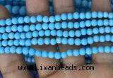 CMJ835 15.5 inches 4mm round matte Mashan jade beads wholesale