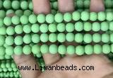 CMJ842 15.5 inches 8mm round matte Mashan jade beads wholesale