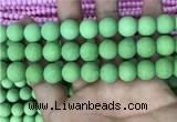 CMJ844 15.5 inches 12mm round matte Mashan jade beads wholesale