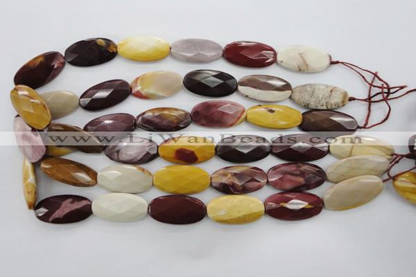 CMK110 15.5 inches 15*30mm faceted oval mookaite beads wholesale