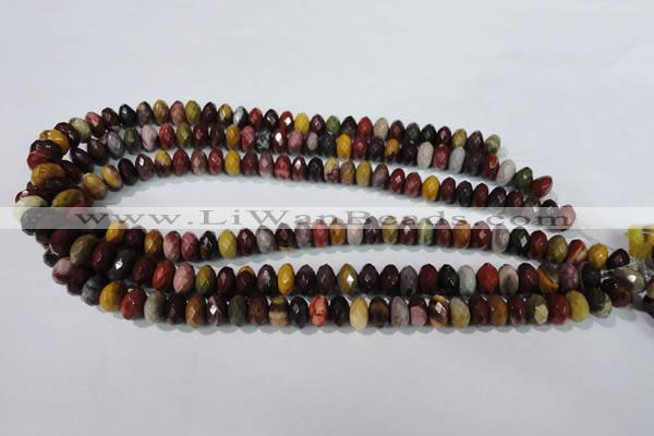 CMK225 15.5 inches 6*10mm faceted rondelle mookaite gemstone beads