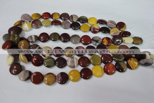 CMK242 15.5 inches 15mm flat round mookaite gemstone beads