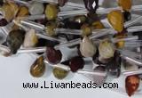 CMK288 Top-drilled 6*9mm faceted teardrop mookaite gemstone beads