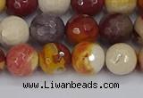 CMK318 15.5 inches 8mm faceted round mookaite gemstone beads