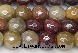 CMK355 15 inches 6mm faceted round AB-color mookaite beads