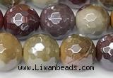 CMK357 15 inches 10mm faceted round AB-color mookaite beads