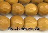 CMK365 15 inches 6mm faceted round yellow mookaite beads