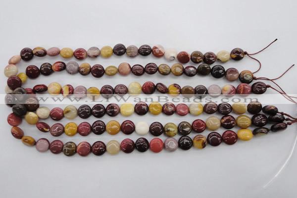 CMK85 15.5 inches 10mm flat round mookaite beads wholesale