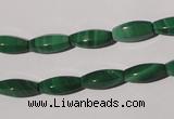 CMN224 15.5 inches 5*12mm faceted rice natural malachite beads