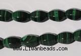 CMN225 15.5 inches 8*12mm faceted rice natural malachite beads