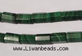 CMN242 15.5 inches 6*10mm faceted tube natural malachite beads