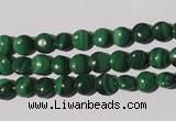 CMN250 15.5 inches 6mm flat round natural malachite beads wholesale